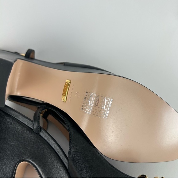 Gucci Horsebit Baby Platform Slingback Black Pumps Heels Size 40 - Picture 8 of 12